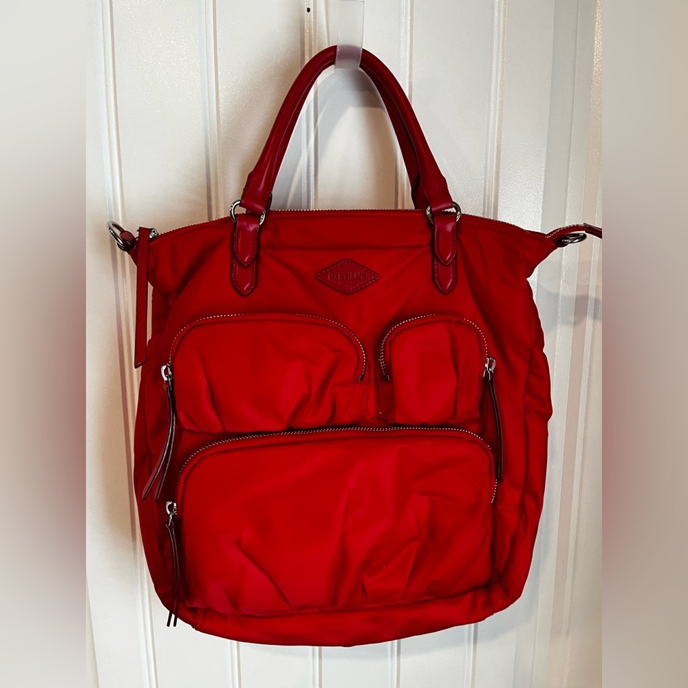 MZ Wallace CHELSEA convertible Backpack Tote BRIGHT CHERRY RED π - Picture 12 of 16